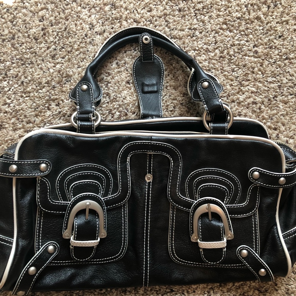 Hype black and white purse
